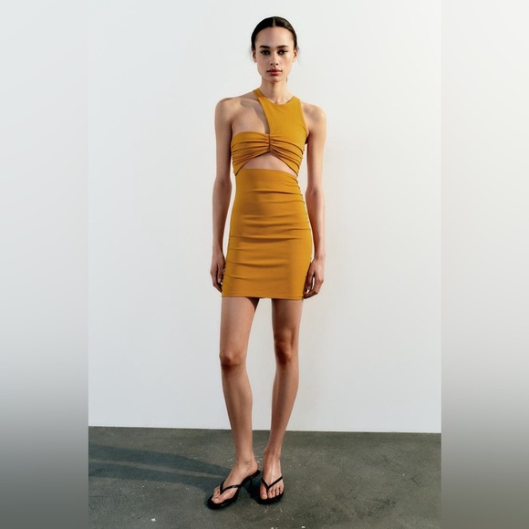 ZARA ONE SHOULDER CUT OUT MINI DRESS - Picture 2 of 13